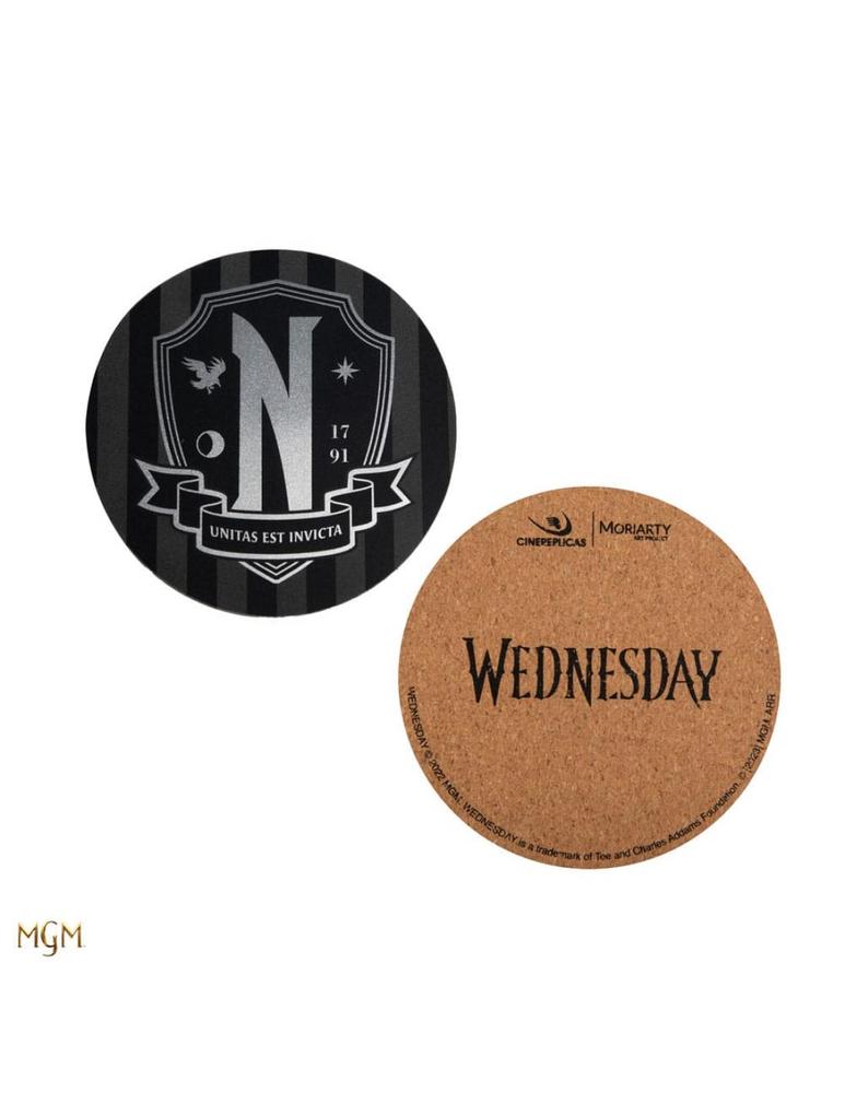 Juego 4 posavasos cinereplicas miercoles miercoles addams