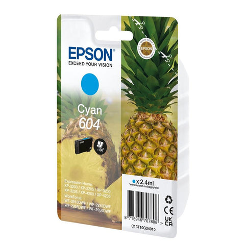 Cartucho epson 604 cian c13t10g24010 xp2200 wf - 2910 piña