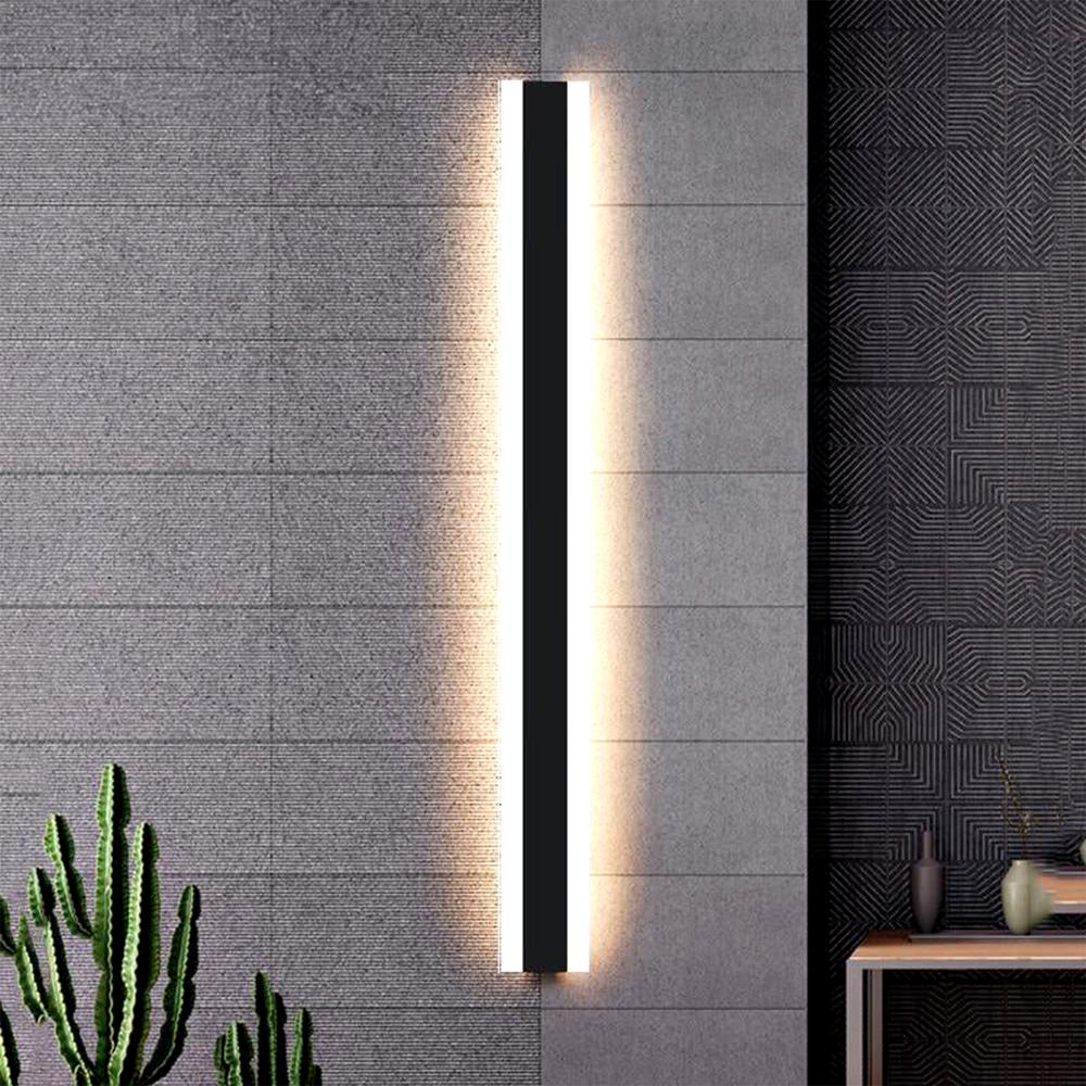 Aplique pared exterior25w 115cm aplique exterior largoaplique de diseño impermeables ip65blanco natural 4000kac220v aplique de exterior led negro