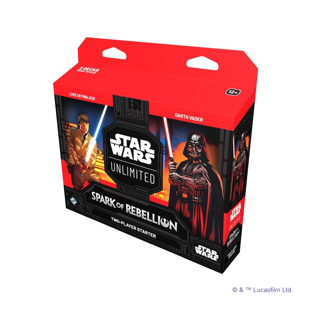 Juego de cartas star wars unlimited spark of rebellion paquete 2 jugadores de inicio (ingles)