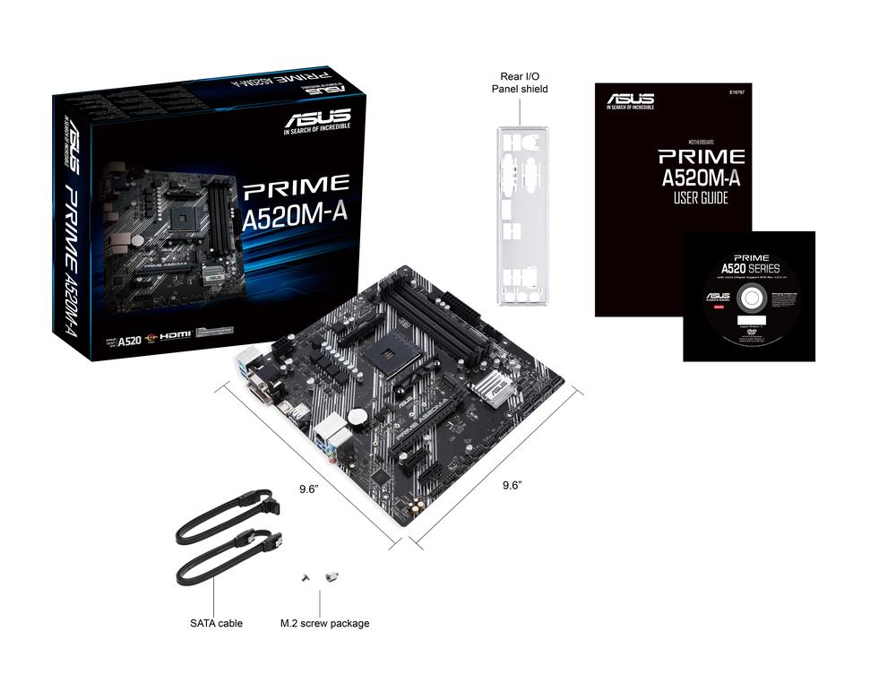 Placa base asus prime a520m - a ii - csm socket am4  ddr4 x4 max 128gb 3200mhz d - sub hdmi displayport matx