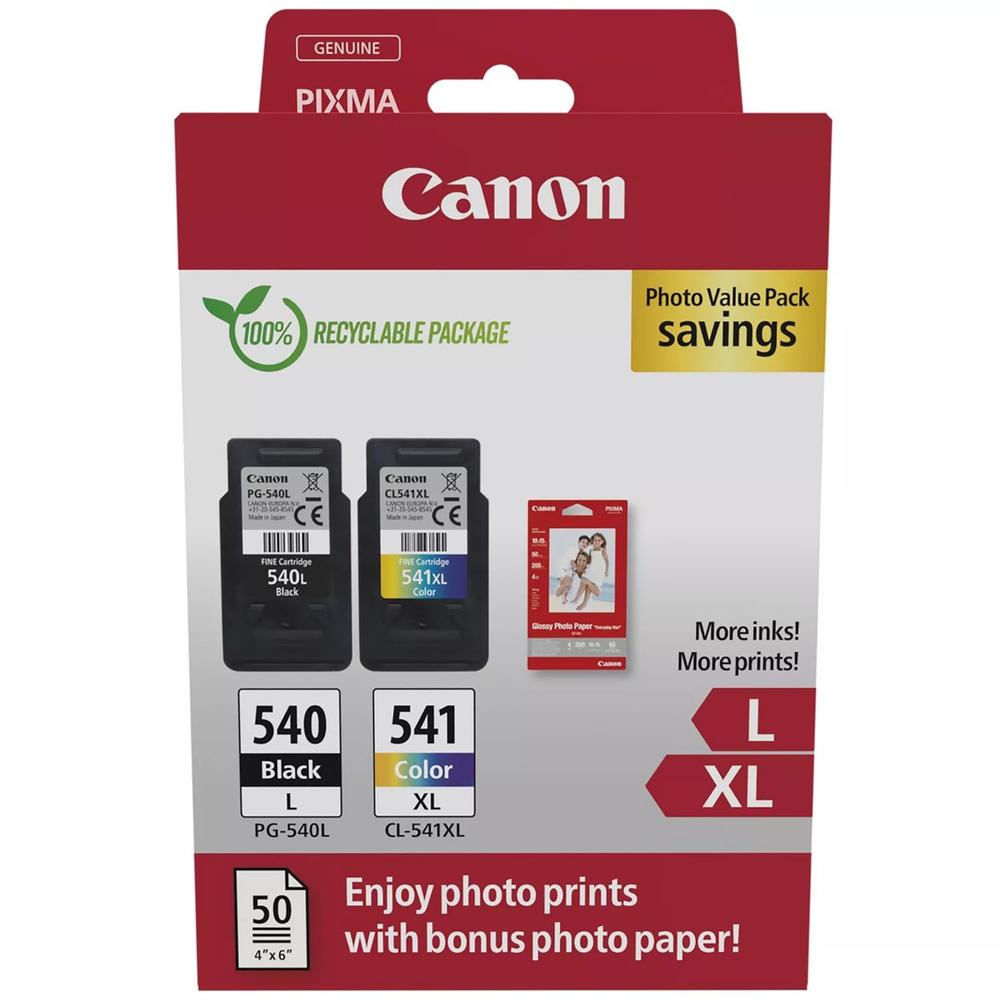 Multipack canon pg - 540l - cl - 541xl + papel fotografico