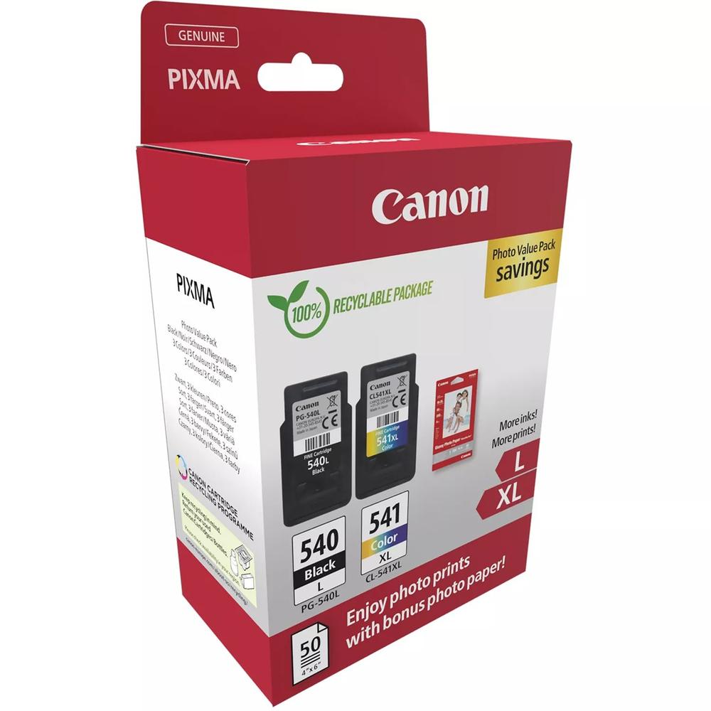 Multipack canon pg - 540l - cl - 541xl + papel fotografico