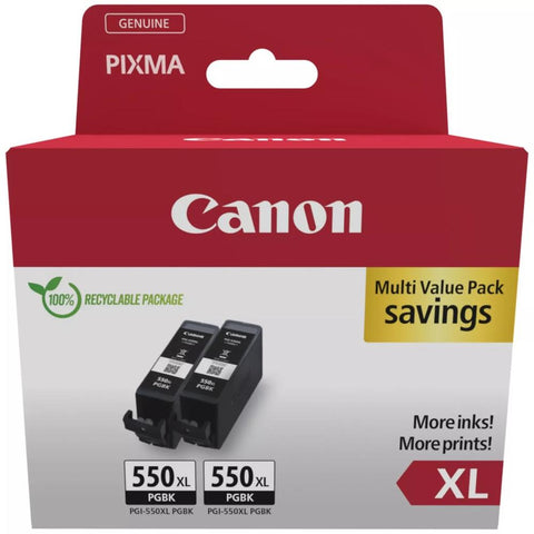 Pack cartucho tinta canon pgi - 550xl negro 2 uds