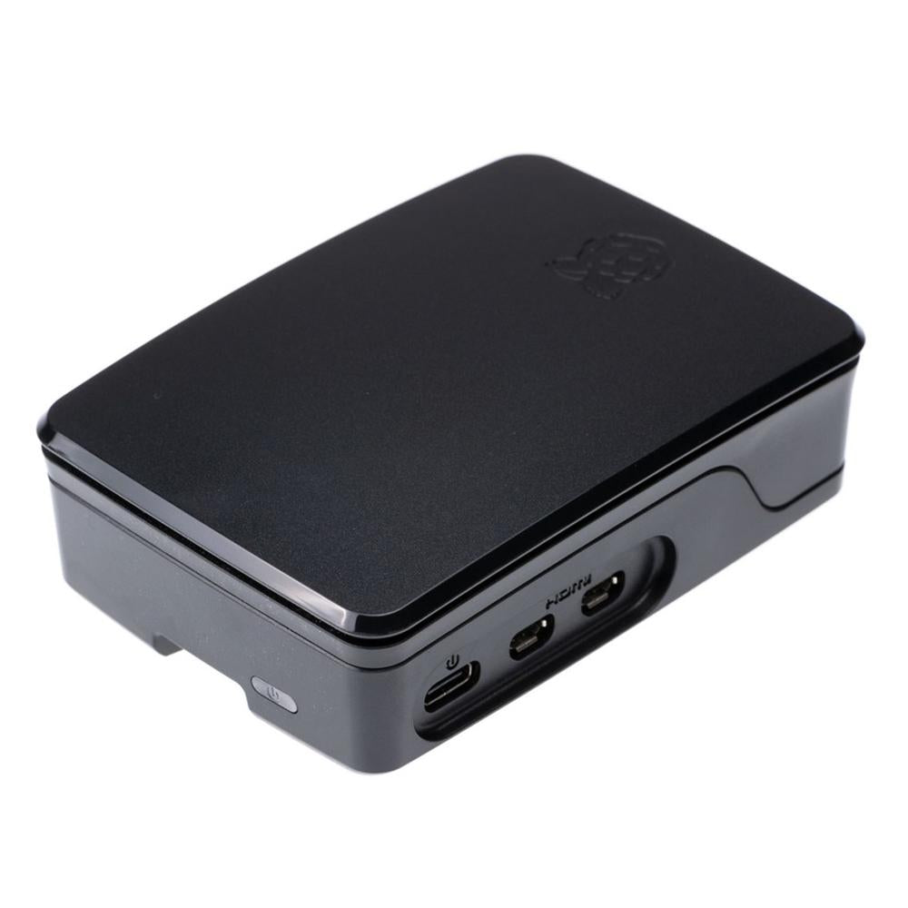 Carcasa raspberry pi 5 con ventilador negra y gris