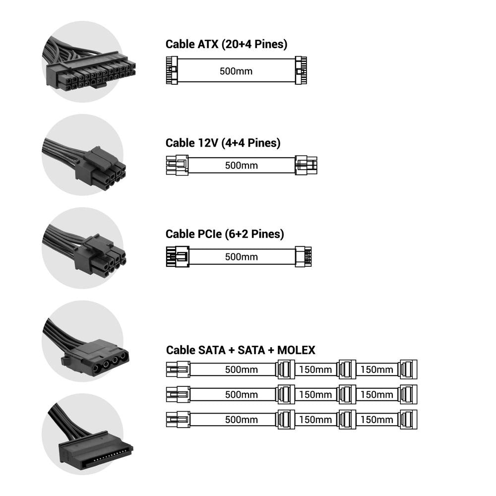 Fuente alimentacion coolbox powerline2 black - 750 atx 750w