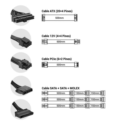 Fuente alimentacion coolbox powerline2 black - 750 atx 750w