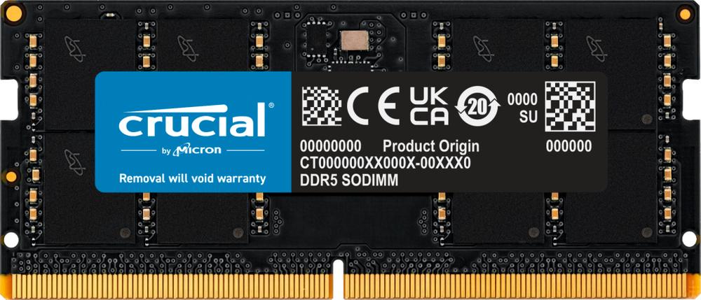 Memoria ram ddr5 48gb crucial - sodimm - 5600mhz - pc5 44800 - cl46 - 1.1v