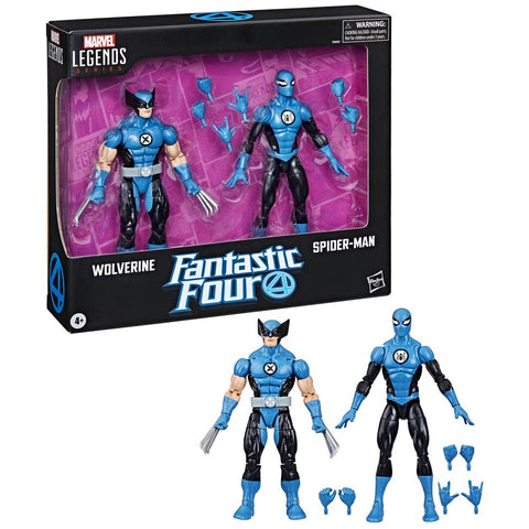 Pack 2 figuras hasbro marvel legends series los 4 fantasticos wolverine & spider - man