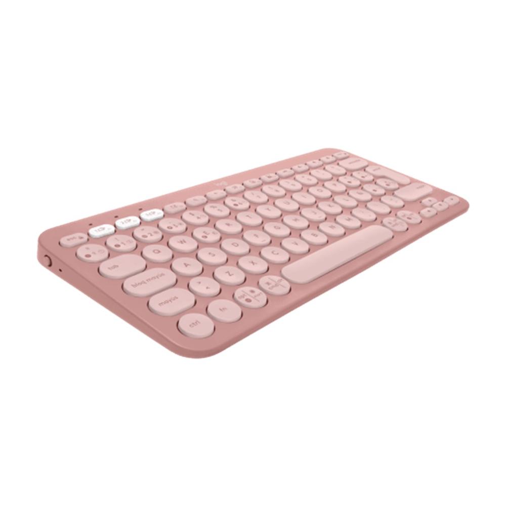 Teclado + mouse logitech pebble 2 combo inalambrico rosa