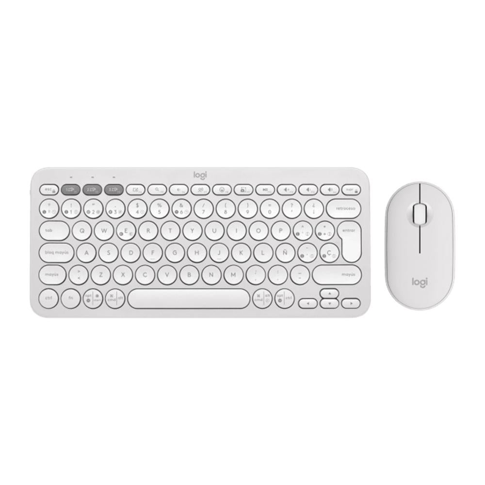 Teclado + mouse logitech pebble 2 combo inalambrico blanco