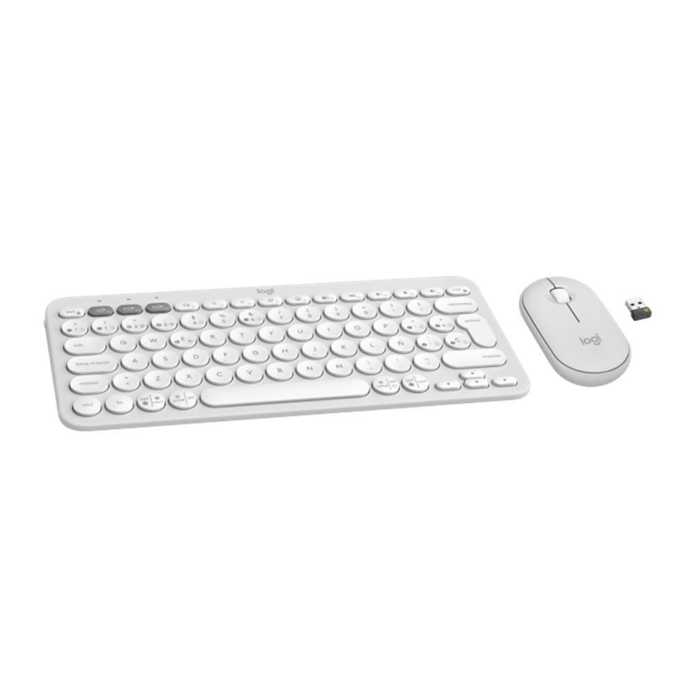 Teclado + mouse logitech pebble 2 combo inalambrico blanco