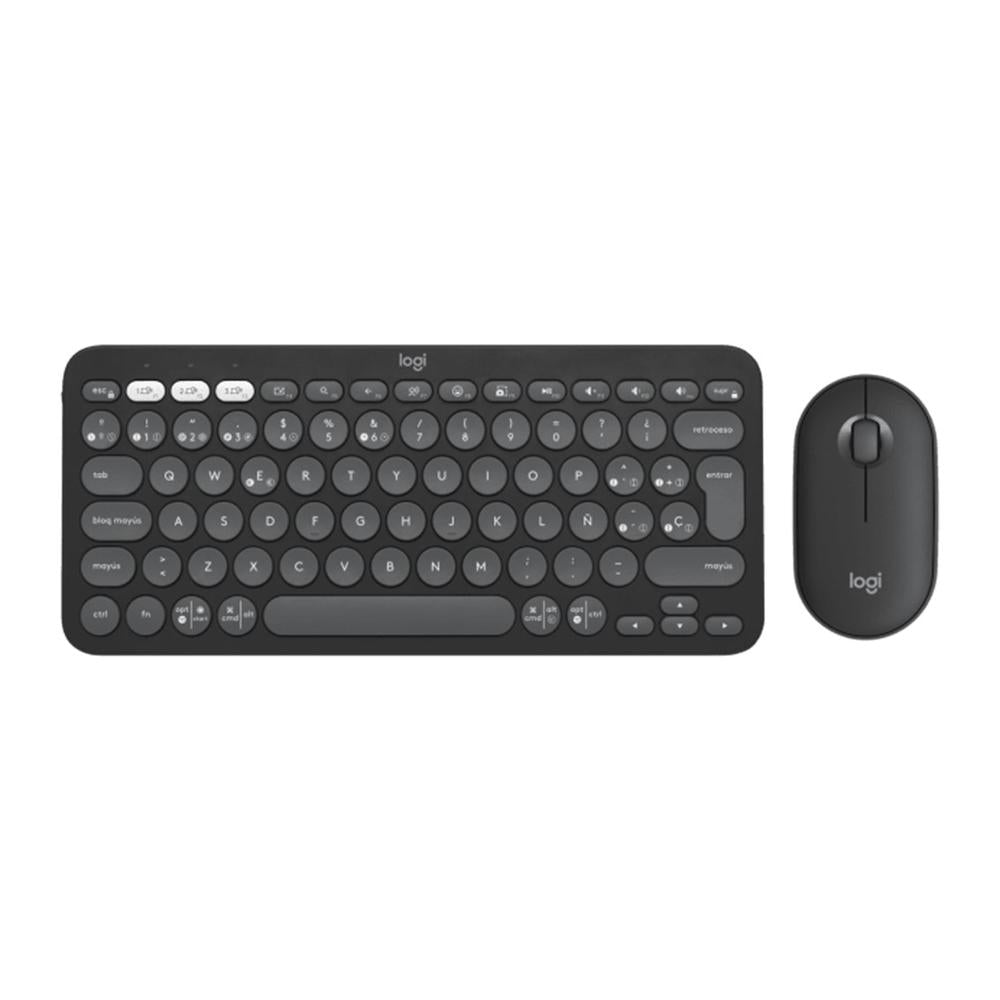 Teclado + mouse logitech pebble 2 combo inalambrico negro