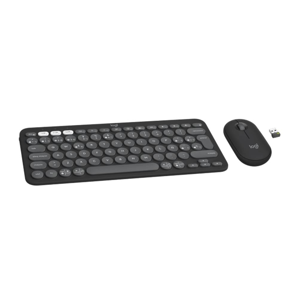 Teclado + mouse logitech pebble 2 combo inalambrico negro