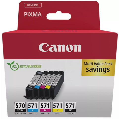 Multipack canon pgi - 570 + cli - 571 pgbk -  bk -  c -  m -  y