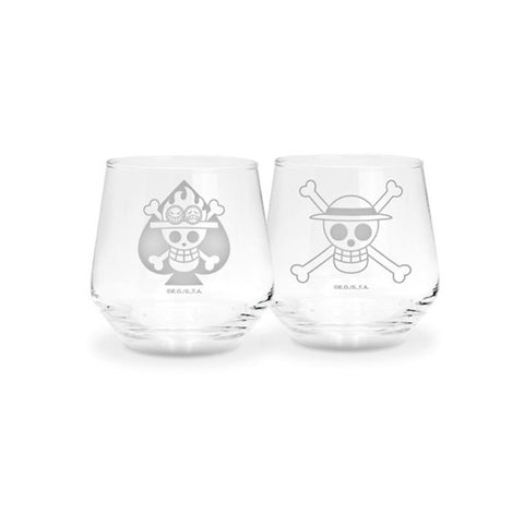 Pack 2 vasos abystyle one piece luffy & ace