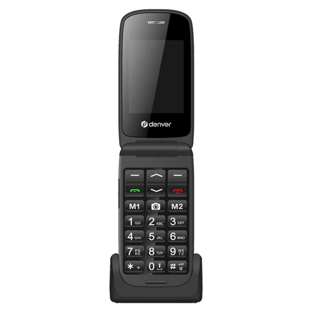 Telefono movil denver 2.4pulgadas - sms - quand band - camara - boton sos - para mayores