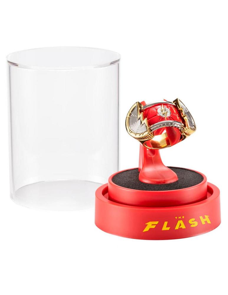 Réplica anillo y exhibidor the noble collection dc comics the flash