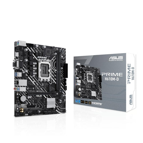 Placa base asus intel prime h610m - d socket 1700 ddr5 x2 max 96gb 4800mhz d - sub hdmi matx