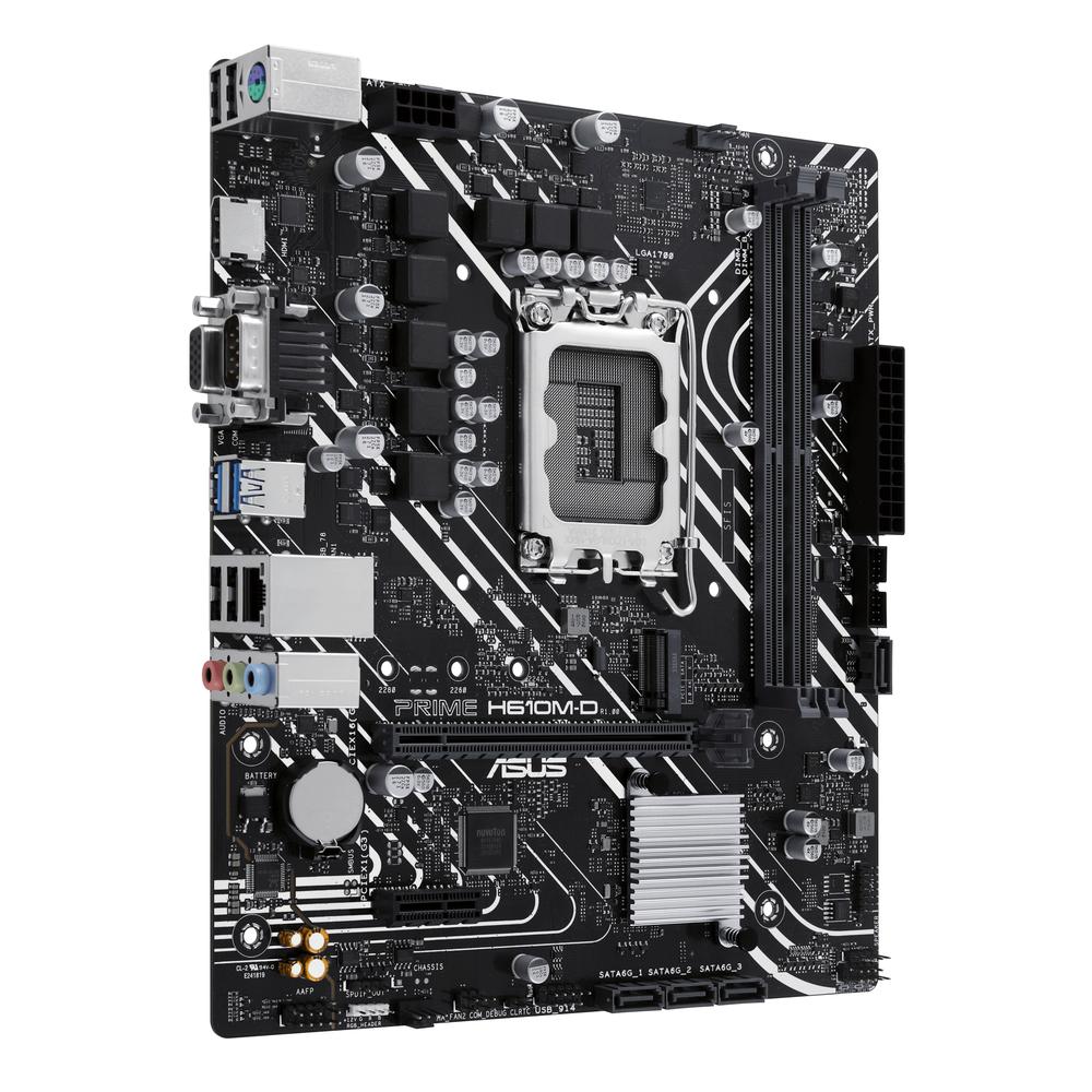 Placa base asus intel prime h610m - d socket 1700 ddr5 x2 max 96gb 4800mhz d - sub hdmi matx