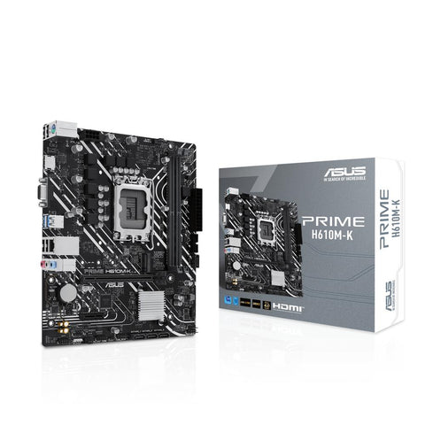 Placa base asus intel prime h610m - k socket 1700 ddr5 x2 max 96gb 4800mhz d - sub hdmi matx