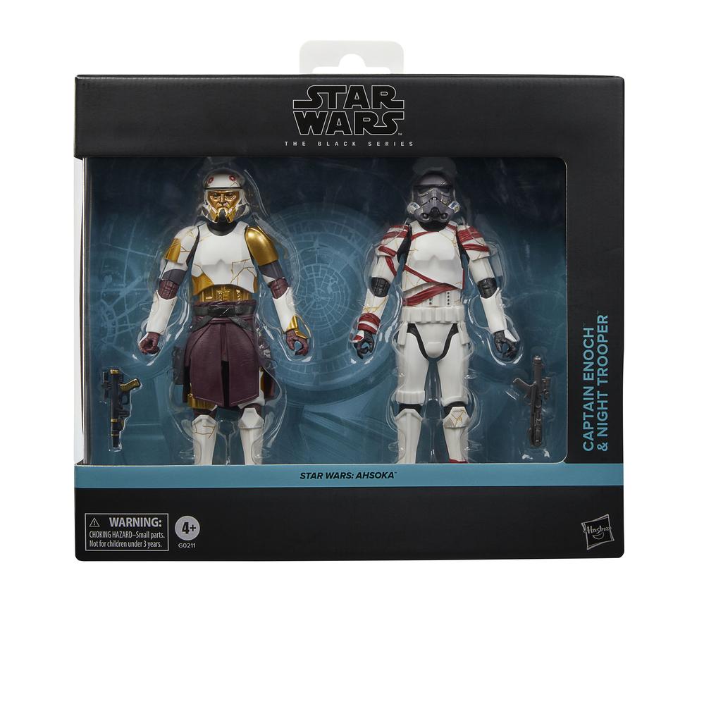 Pack 2 figuras hasbro star wars the black series ahsoka captain enoch & night trooper