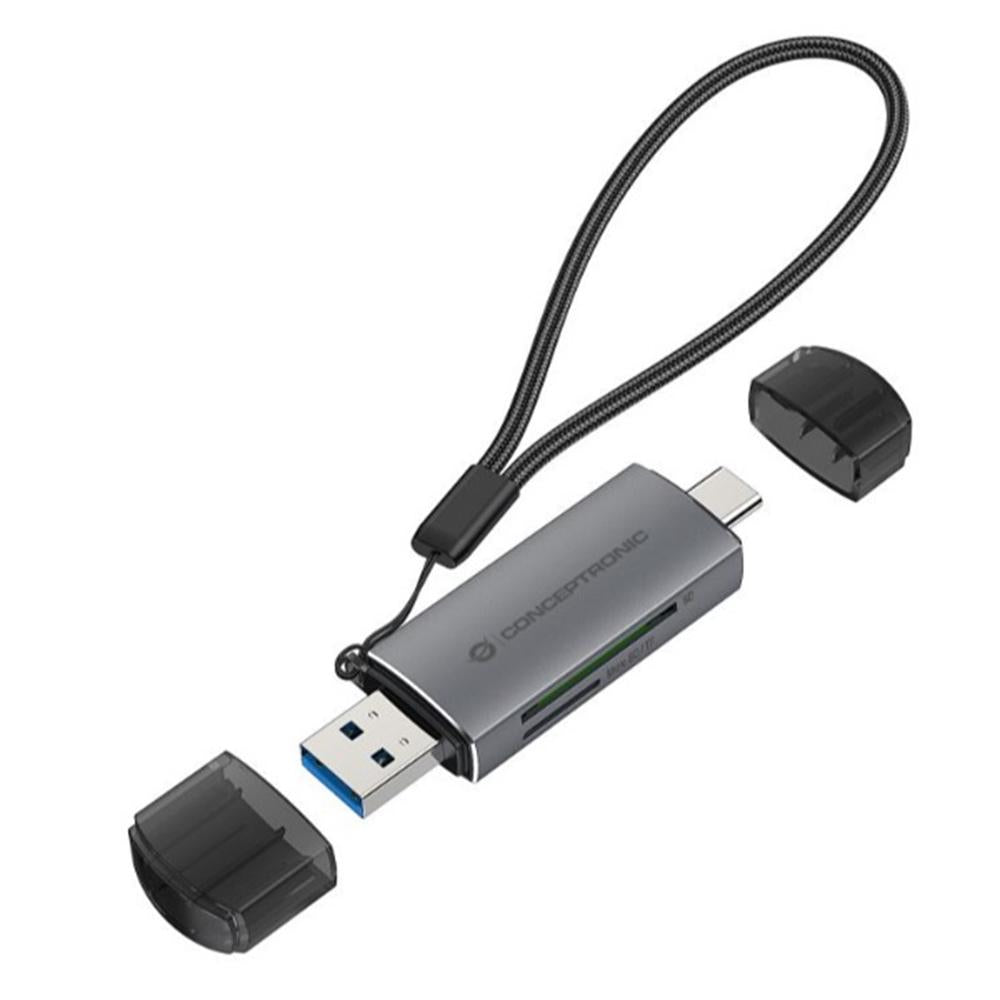 Lector de tarjetas externo conceptronic usb tipo a - usb tipo c