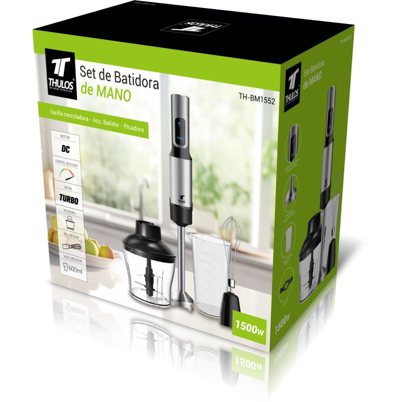 Batidora de mano thulos set completo th - bm1552 1500w