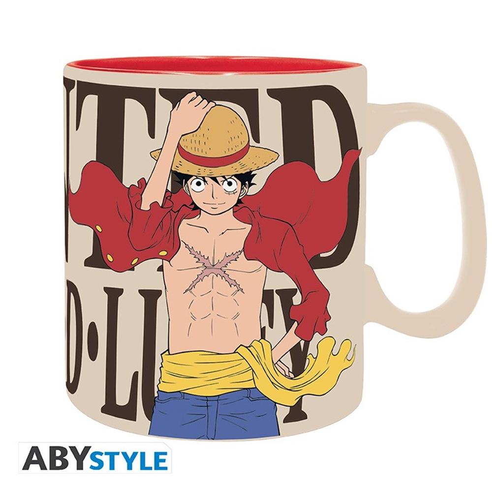 Taza abystyle one piece luffy & wanted