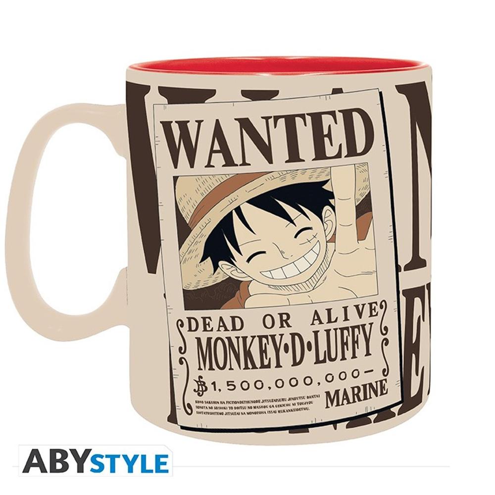 Taza abystyle one piece luffy & wanted