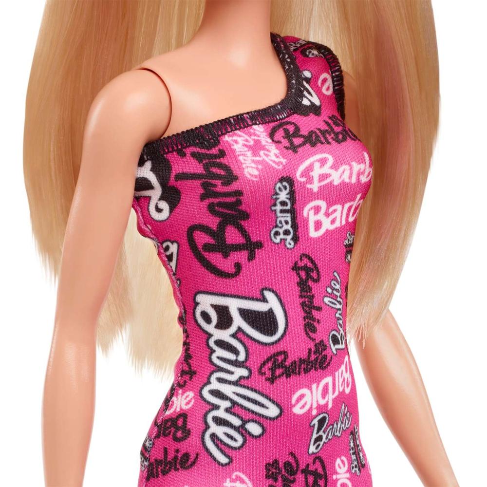 Muñeca barbie mattel 65 aniversario vestido logo