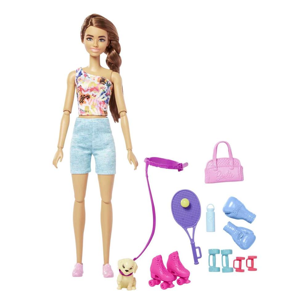 Muñeca barbie mattel conjunto entrenamiento y cachorrito