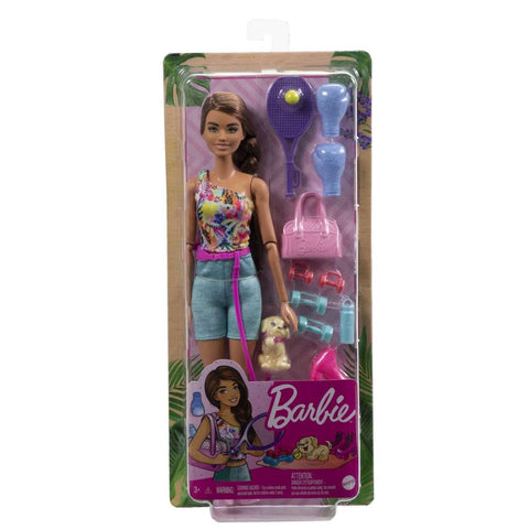 Muñeca barbie mattel conjunto entrenamiento y cachorrito