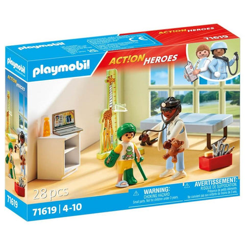 Playmobil action heroes: pediatria con osito de peluche