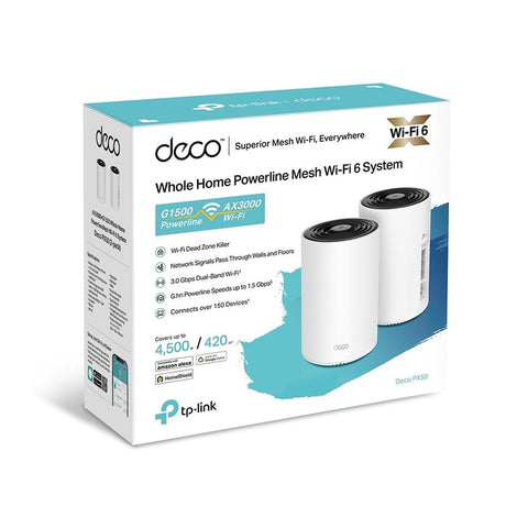 Wifi mesh tp - link deco px50 ax3000 + g1500 pack 2 unidades