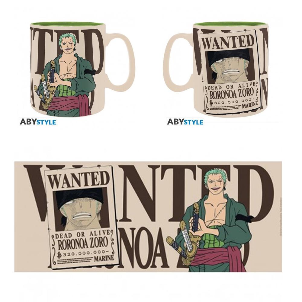 Taza abystyle one piece zoro & wanted 460 ml