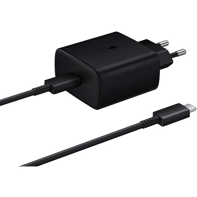 Cargador samsung ep - ta845xbegww 45w + cable usb -  c a usb -  c negro 1m