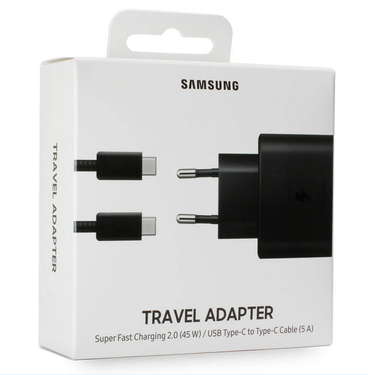 Cargador samsung ep - ta845xbegww 45w + cable usb -  c a usb -  c negro 1m