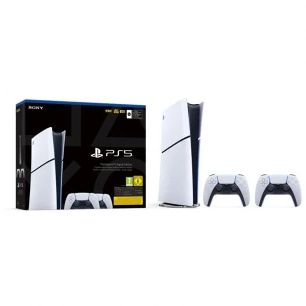 Consola ps5 sony playstation 5 digital slim 1tb chasis d + 2 dualsense