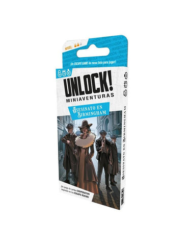 Juego de cartas unlock! miniaventuras asesinato en birmingham