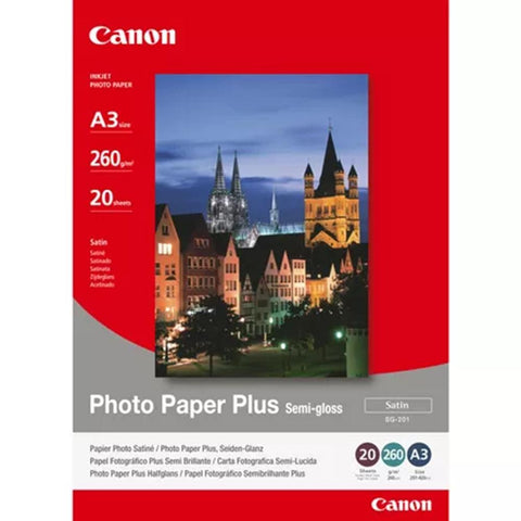 Papel fotografico semibrillante para inyeccion tinta canon sg - 201 a3 -  20 hojas