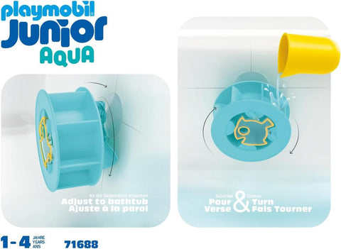 Playmobil junior aqua: rueda de agua con bebé tiburón