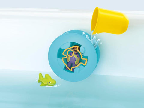 Playmobil junior aqua: rueda de agua con bebé tiburón