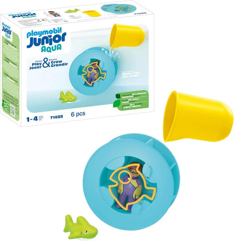 Playmobil junior aqua: rueda de agua con bebé tiburón