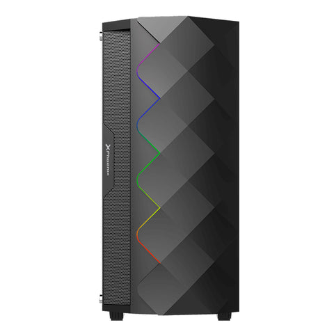 Caja gaming torre phoenix black diamond - cristal templado - tira argb - usb 3.0 - filtros antipolvo - incluye ventilador argb