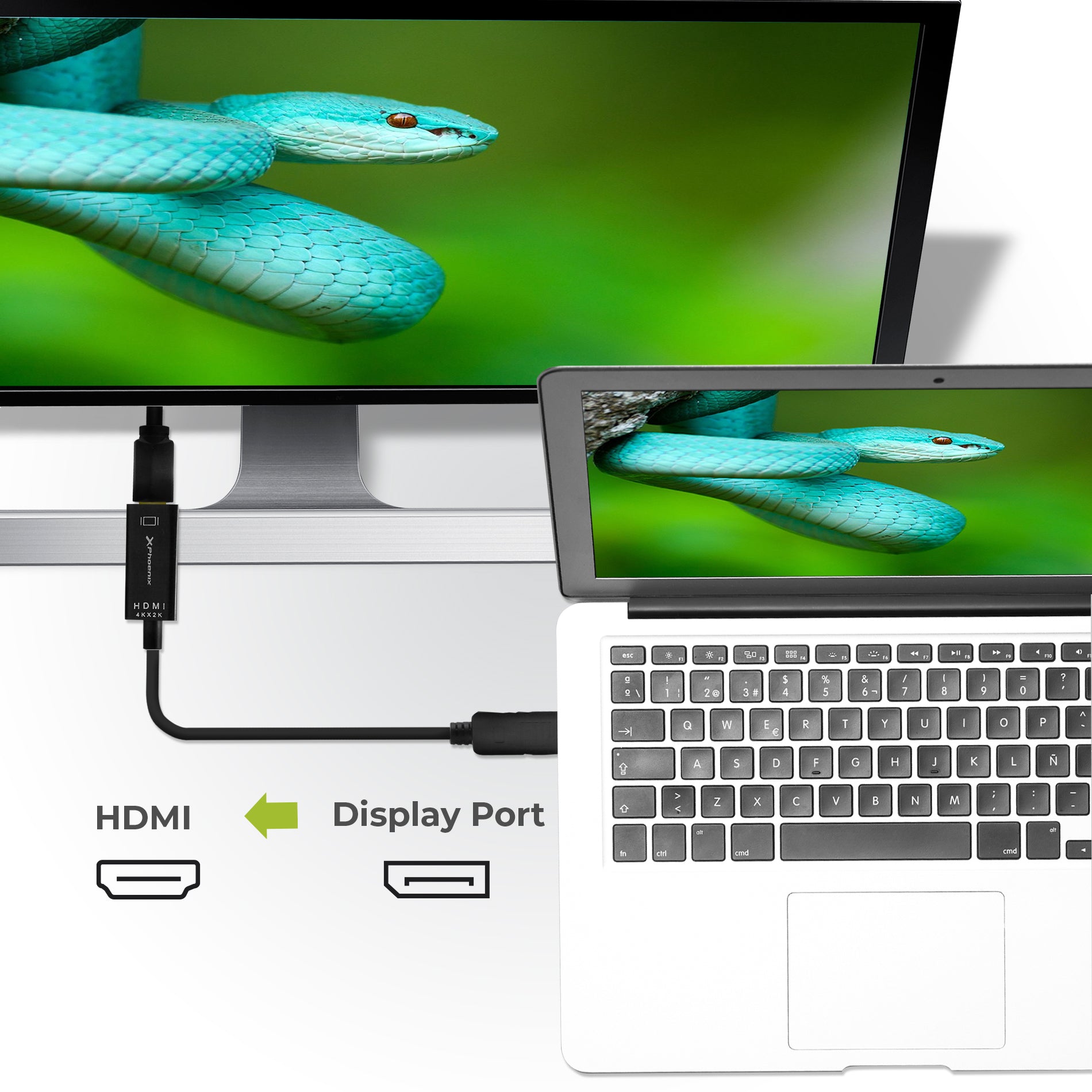 Adaptador hdmi a display port ddp h - m 28.8 cm 4k 30 fps