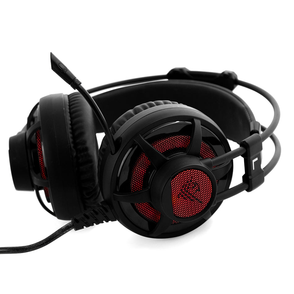 Auriculares gaming con microfono phoenix factorheadset led cable jack y adaptador doble