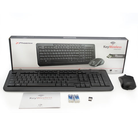 Teclado y ratón multimedia combo phoenix key wireless español qwerty inalambrico receptor usb