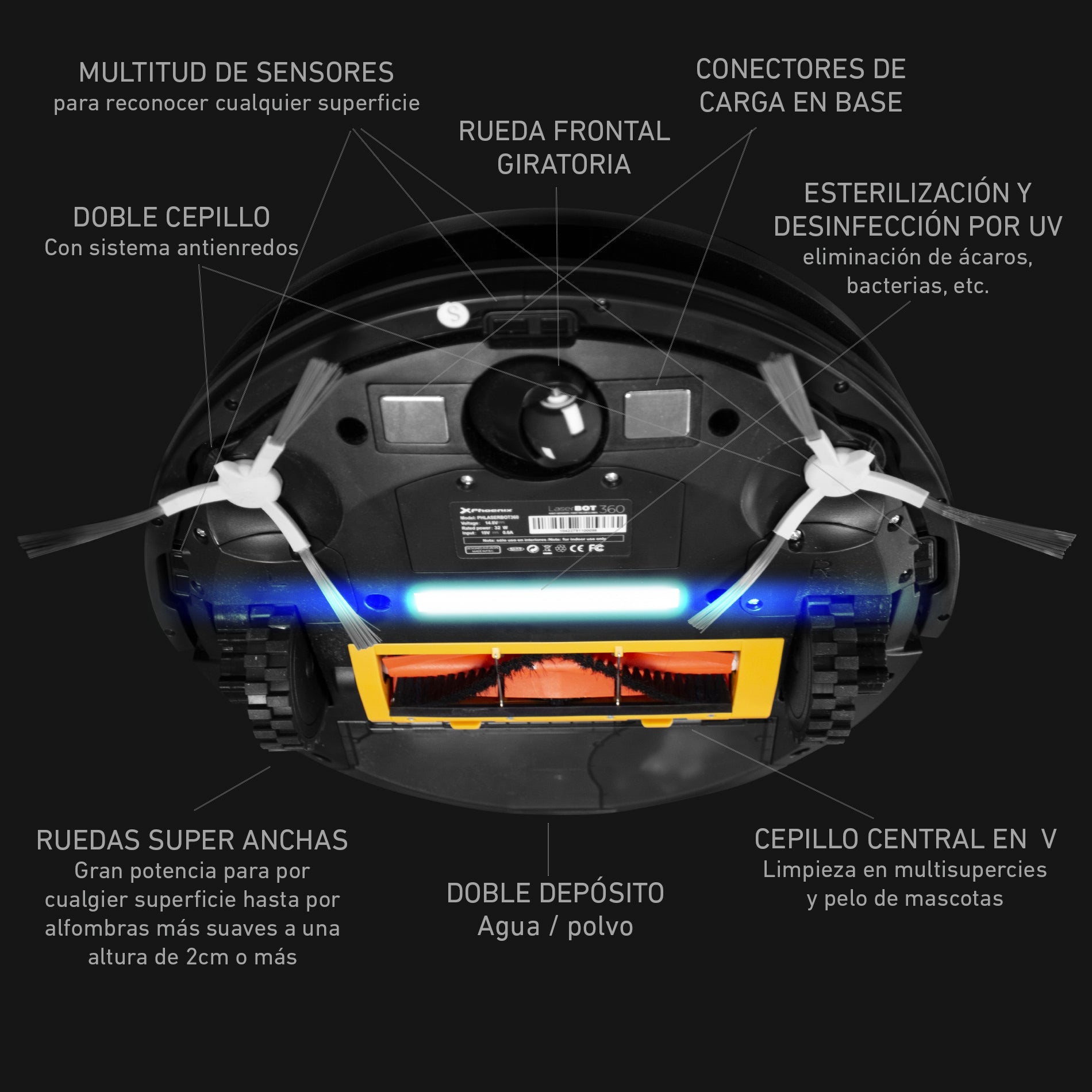 Robot aspirador laserbot360 con mapeo y navegación inteligente