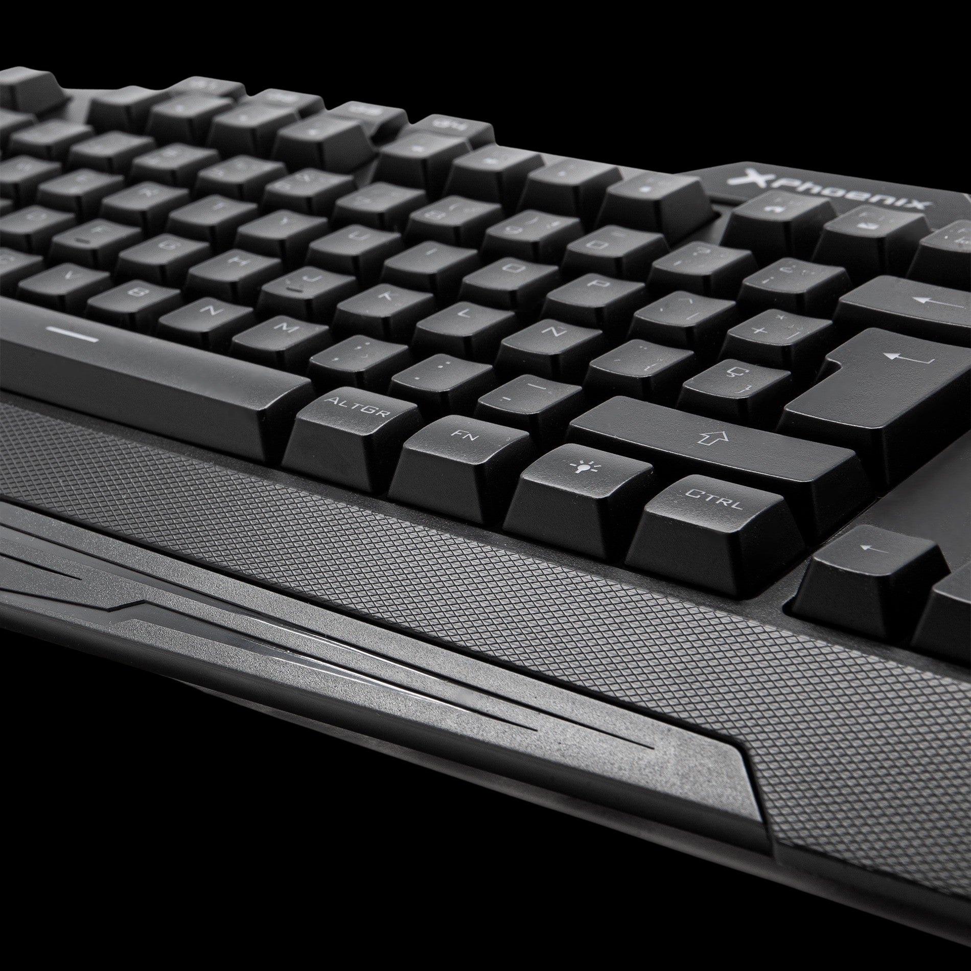 Teclado gaming phoenix con cable luz rgb 9 modos de iluminación 4 botónes macro 12 teclas multimedia